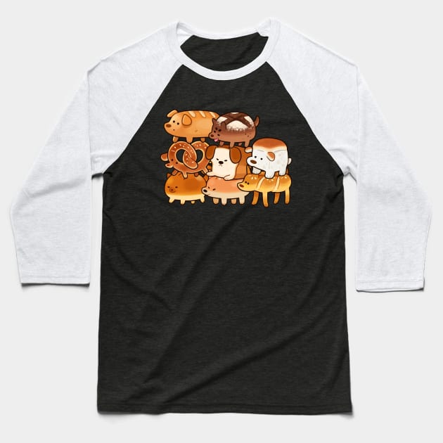 Dog Bread - Stack Baseball T-Shirt by giraffalope